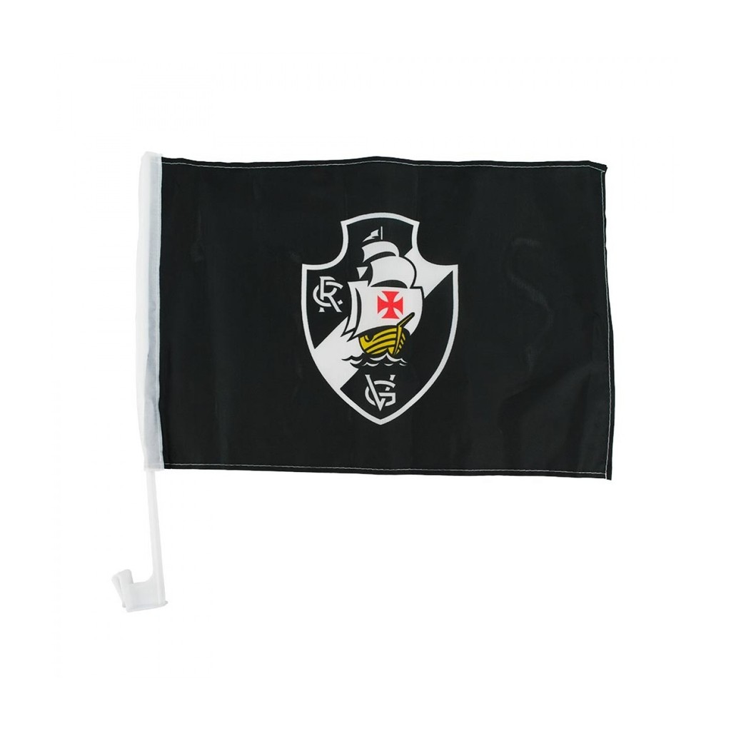 Bandeira Haste Plástico Vidro Carro   Vasco