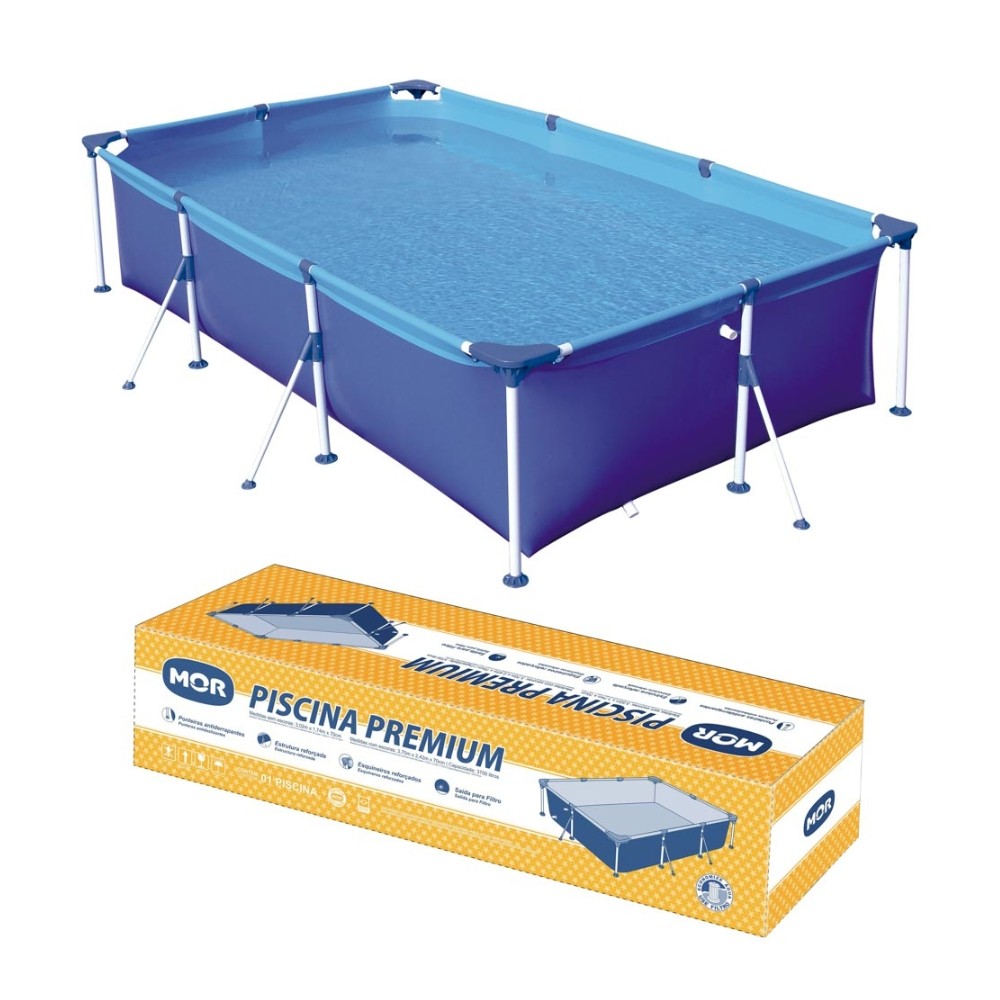 Piscina Retangular Estrutural Premium PVC 3700 Litros - Mor em Oferta na Shopee