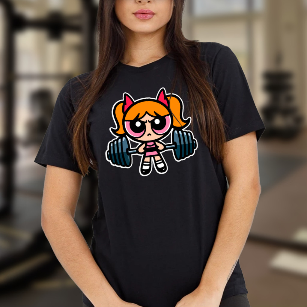 Camiseta Feminina Academia Treino Crossfit Menina Linda Poderosa Camisa100% Algodão