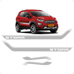 Faixa Compatível C/ Ecosport Storm Completo Adesivo Cinza