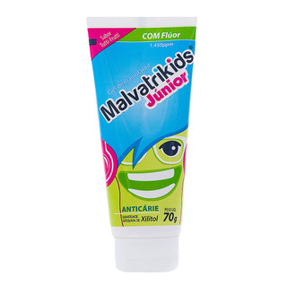 Gel Dental Malvatrikids Júnior Com Flúor + Xilitol com 70g em Oferta na Shopee