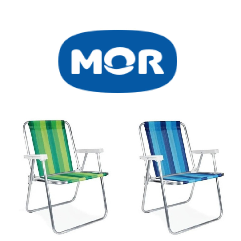 Kit 2 Cadeiras De Praia Alta Alumínio Reforçado Mor Sortida 110kg - Home & Living