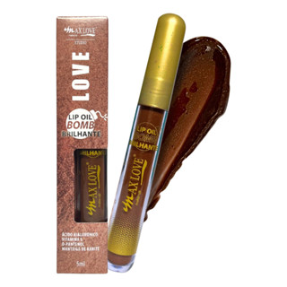 Lip Gloss Labial Lip Oil Bomb Brilhante Marrom Max Love 50 em Oferta na Shopee