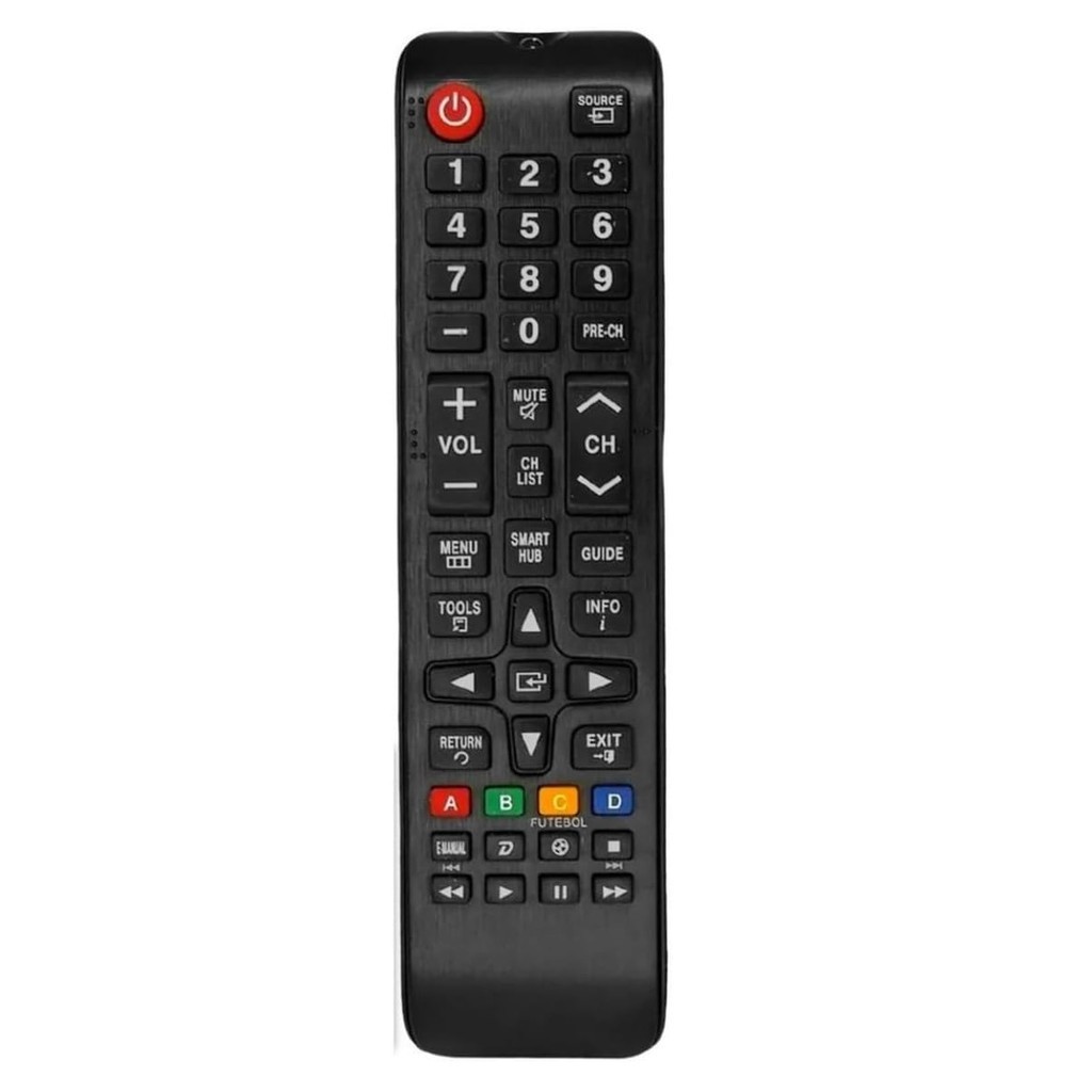 Controle Remoto Para Smart TV Compatível Com SAMSUNG TODOS OS MODELOS LCD LED 3D HDTV Smart Hub Tecla Futebol-Asabra