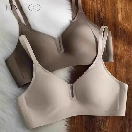 FINETOO Sutiã Sem Costura Para Mulheres Gola Camiseta Yoga Brallete Acolchoado Sexy Lady Push Up Brelette - Women Clothes