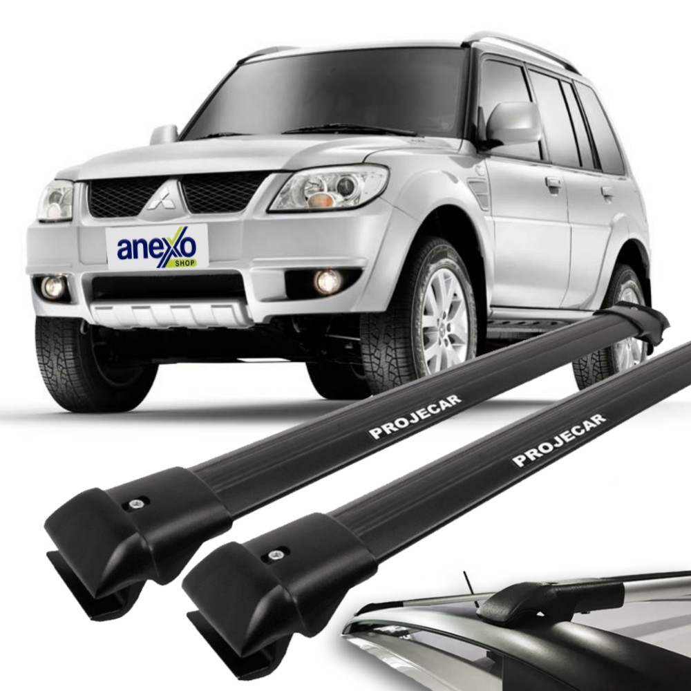 Rack de Teto Pajero TR4 2010 a 2016 Projecar TS-2005 Travessa Longarina Slim Preta Par