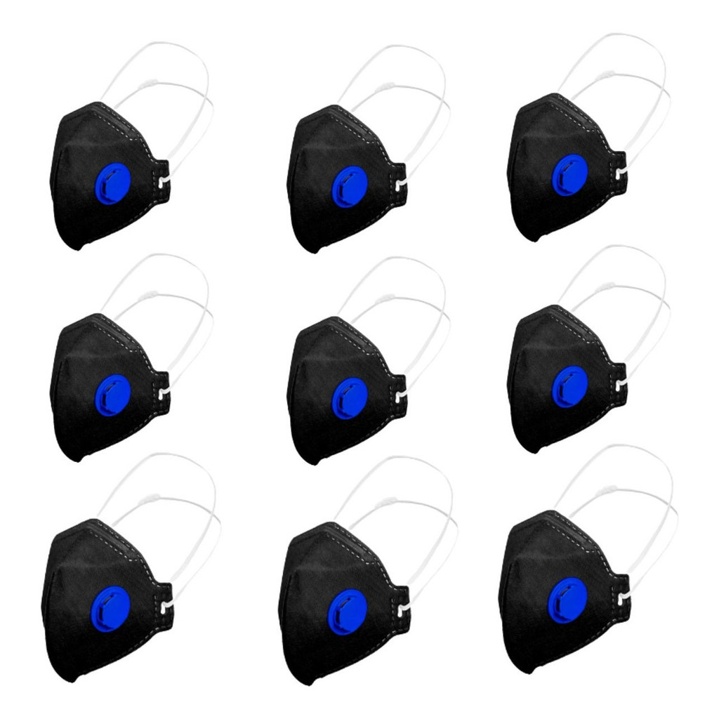 10 Máscara Pff2 Com Válvula E Carvão Ativado  Proteção em Oferta na Shopee