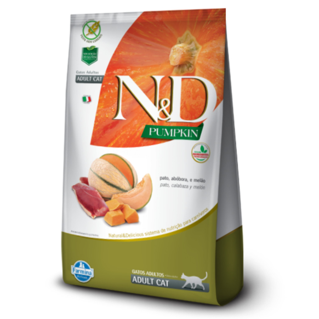 Ração N&D Pumpkin para Gatos Adultos Sabor Pato, Abóbora e Melão 400g