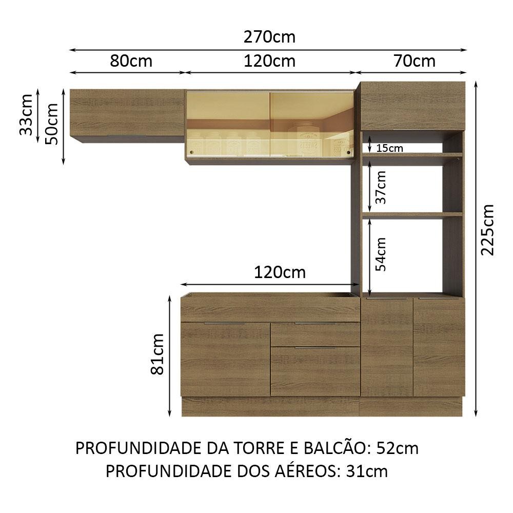 Armário de Cozinha Completa 270cm Stella Madesa 08 — imagem 2 de 2
