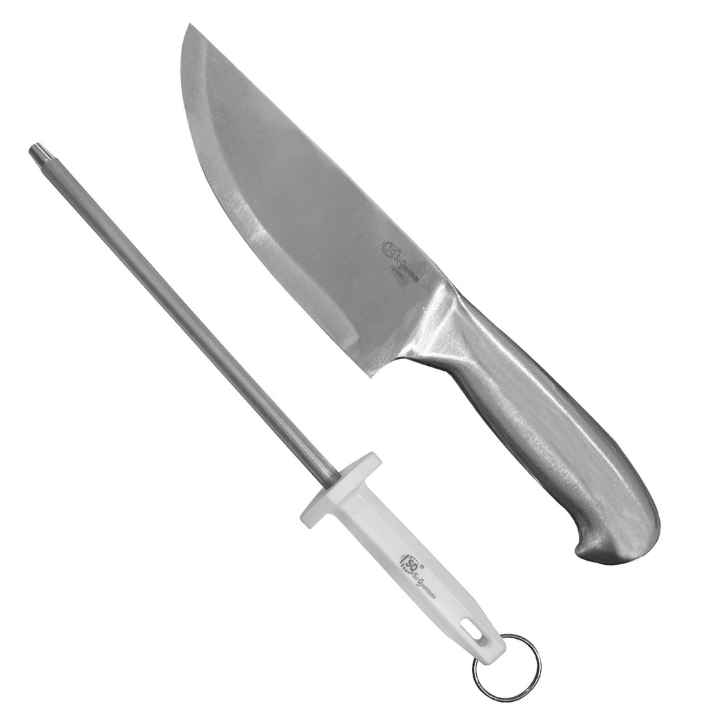 Kit de Churrasco Faca Profissional 6” Inox Chaira 10” Estriada Afiador