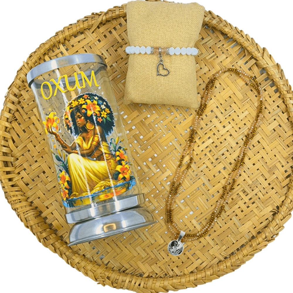 Kit Conexão Espiritual Orixá Oxum Castiçal