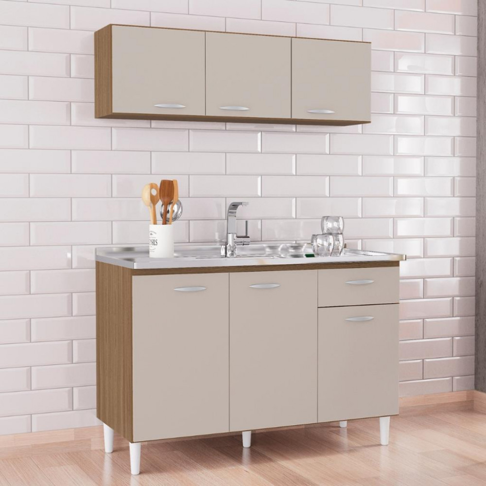 Cozinha Compacta 6 Portas 1 Gaveta Chic Poquema em Oferta na Shopee