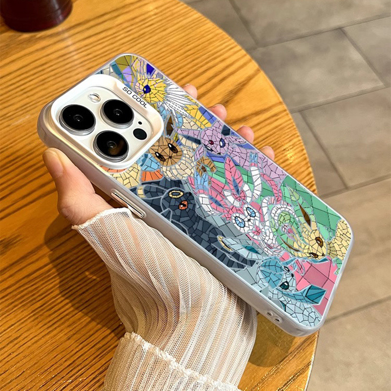 Conjunto de Pokémon pintado de desenho animado Capa de telefone para iPhone adequada para iPhone 7/8plus 16 15 13 14 12