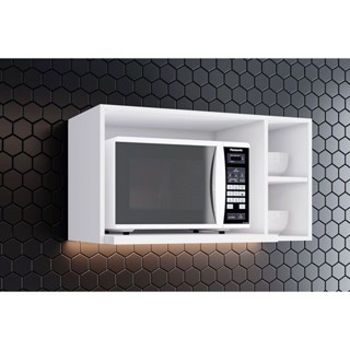 Armário Aéreo Cozinha Modulado Americana p/ Micro-ondas 80cm Branco - Henn em Oferta na Shopee
