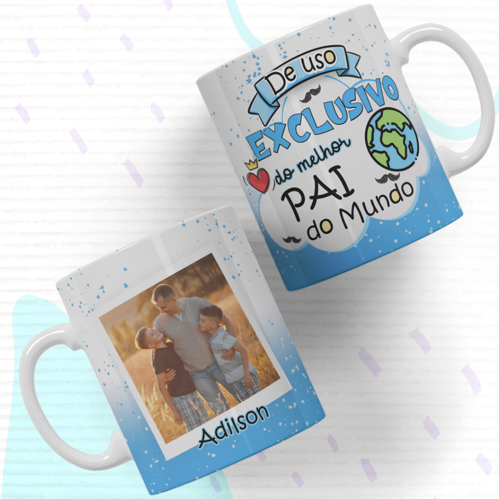 Caneca Personalizada Com foto e Nome Uso Exclusivo do Melhor Pai Mae Dinda Vários modelos em Oferta na Shopee