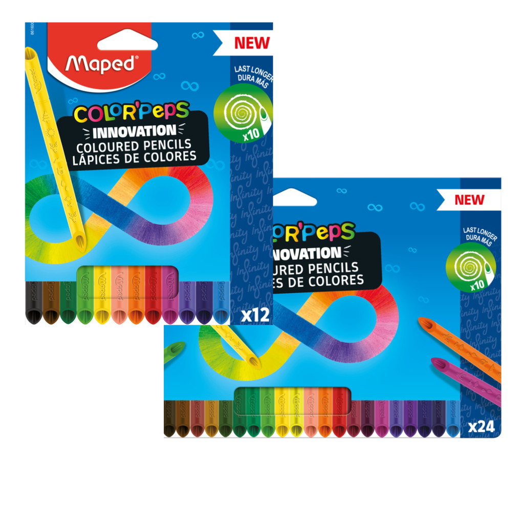 Lapís de cor mágico Infinito Com Ponta Fina 12 e 24 Cores - MAPED em Oferta na Shopee