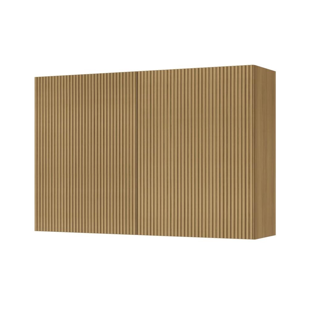 Armário Aéreo Rainha Ripado Nesher MDF 2 Portas Nature