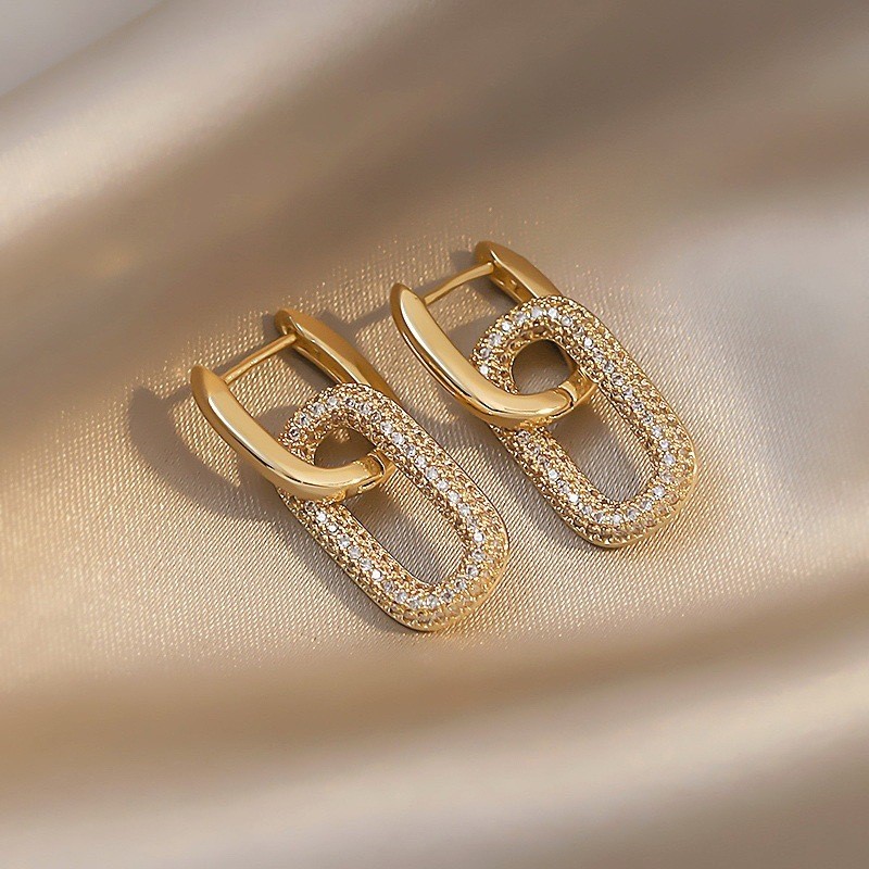 Novo Clássico Charme 5 Cores Choice Geométrica Cristal Drop Brincos Micro Pave Cobre CZ Joias em Oferta na Shopee