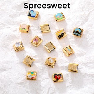 Ouro 100 Pçs Encantos Pulseira Italiana Charme Links Caber 9mm Modular Jóias De Aço Inoxidável DIY Fazendo em Oferta na Shopee