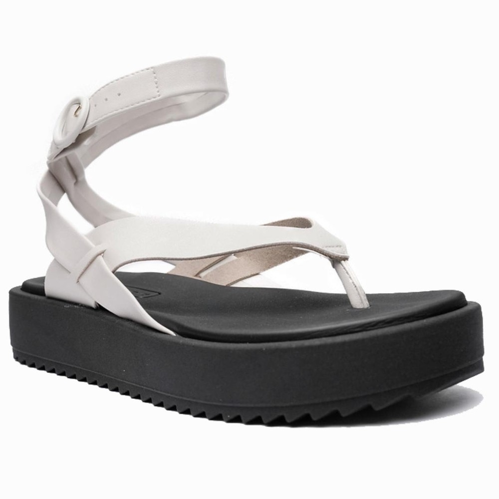Rasteira Moleca Flatform Feminina - Preto e Branco em Oferta na Shopee