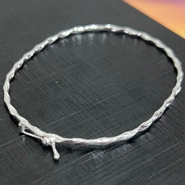 Bracelete feminino Prata 925 Fio Ondulado 3mm em Oferta na Shopee