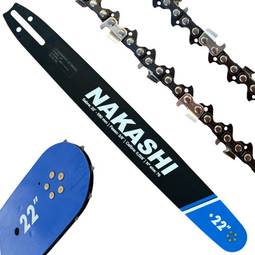 Kit Sabre e Corrente Nakashi 38d 22 Polegadas 1.5mm Para Husqvarna 61/268/272/288/372/472 Ncs 650
