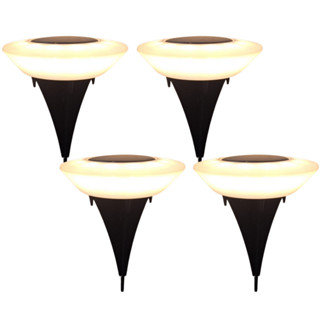 Kit 4 Balizador Solar Espeto De Jardim Led Branco Quente em Oferta na Shopee