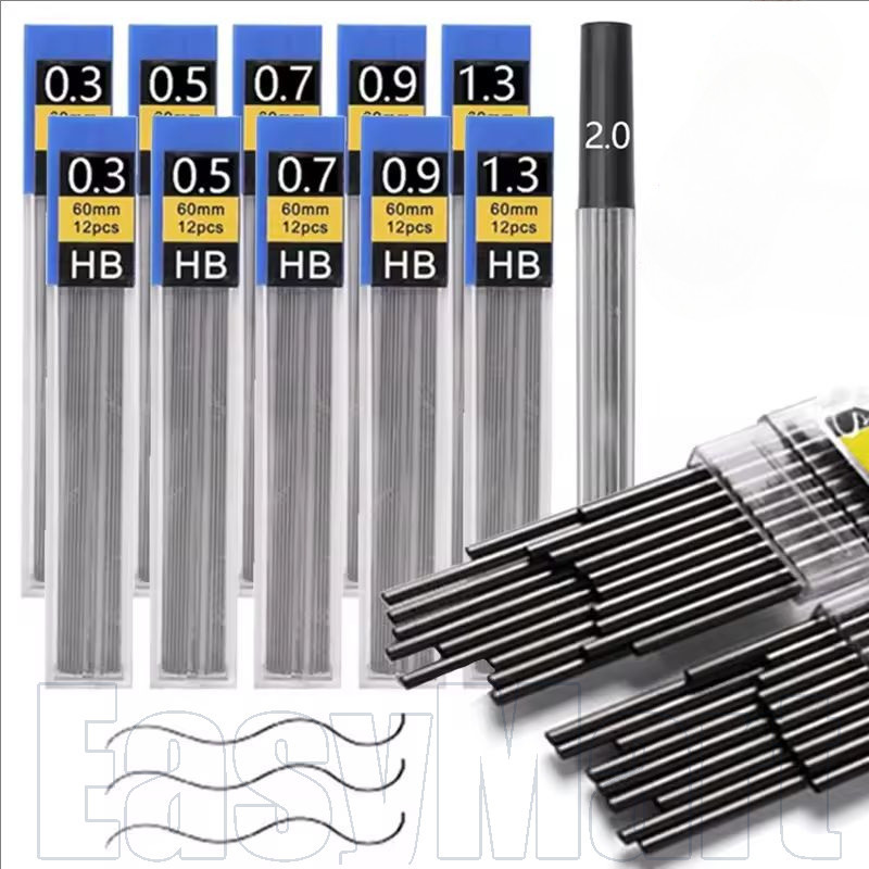 Conjunto De Núcleo De Caneta HB De Lápis Mecânico De 1-2 Caixas-Recargas Substituíveis Automáticos-Material De Papelaria