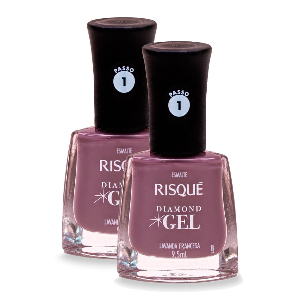 Esmalte Risqué Diamond Gel Cor Lavanda Francesa 9,5ml | Kit com duas unidades em Oferta na Shopee