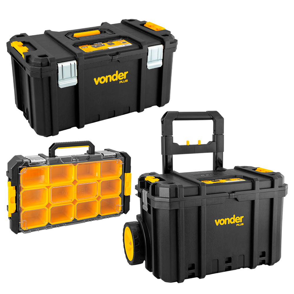 Imagem Kit Maleta Caixa Organiza Ferramenta Vonder Plus Crv Opv Cpv