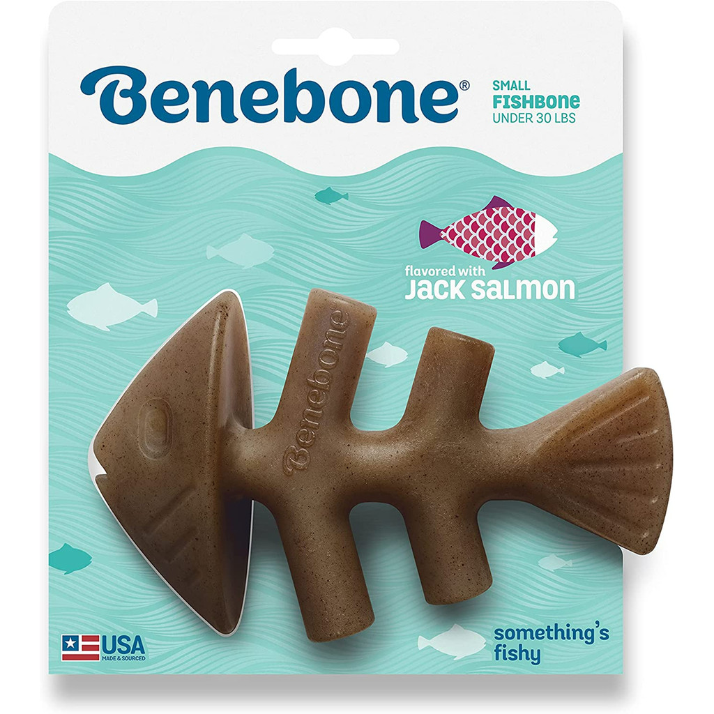 Brinquedo Pet Mordedor P/ Cães Sabor Salmão Benebone Fishbone Grande G importado EUA