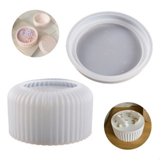 Molde Silicone Pote Baixo Riscado com Tampa Resina Vela Gesso Artesanal em Oferta na Shopee