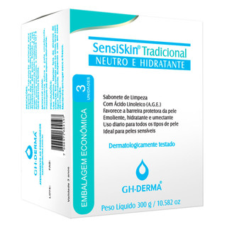 Sabonete SensiSkin GH Tradicional Neutro e Hidratante com 3 Unidades de100g cada em Oferta na Shopee