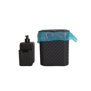 Kit Para Pia Lixeira 5 Litros Dispenser 600ml Rattan em Oferta na Shopee