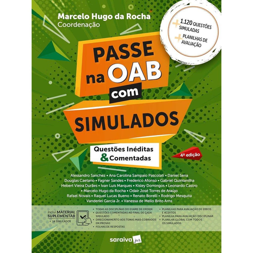 Passe Na Oab Com Simulados - Questões Inéditas e Comentadas - 4ª Edição 2025 Livros MK Livro