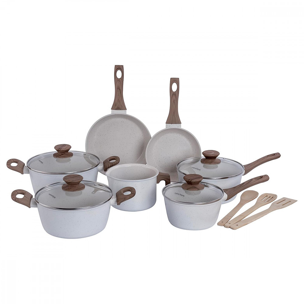 Jogo de Panelas Com 10 Peças Mimo Style Cook Indução Mármol em Oferta na Shopee