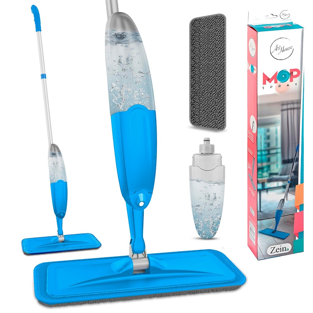Rodo Mop Spray Cabo Inox Lava e Seca Esfregão Articulado Vassoura Mágica 360 Art House