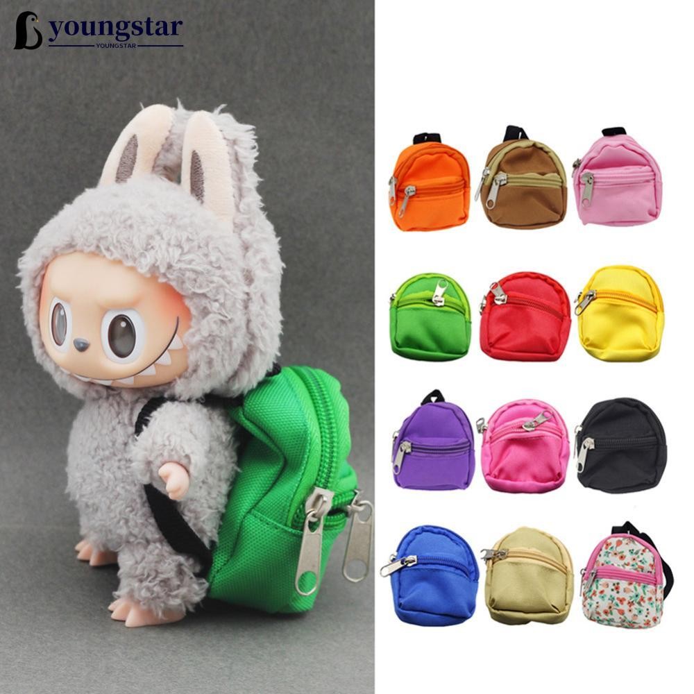 Bolsa De Boneca De 8 Cm Para Labubu Macaron Barbies Blythes E Pelúcia De 20 Mochila De Lona 1/6 BJD E9G8