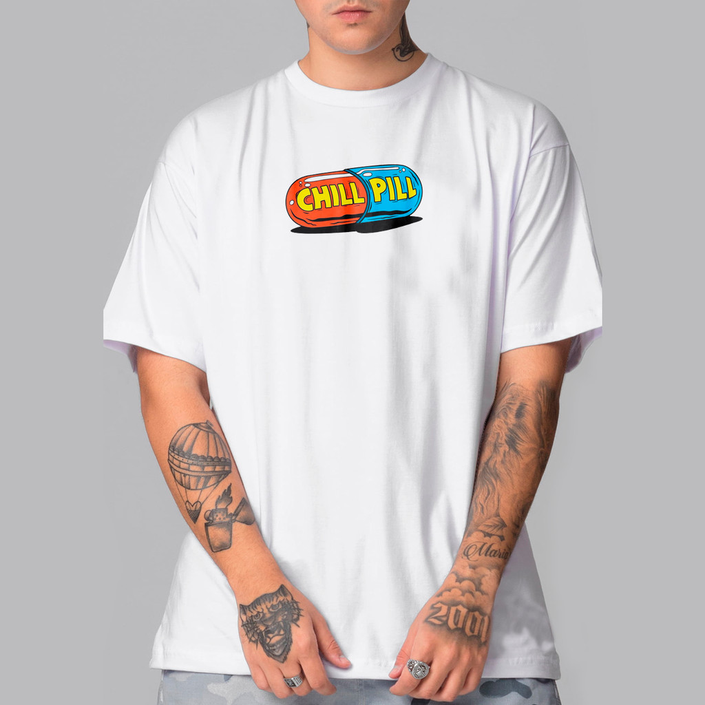 Camiseta Masculina Estampada Remedio Chill Pill