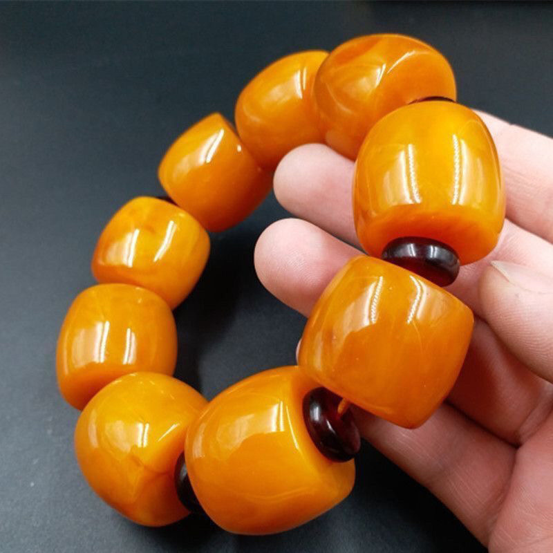 Loja tamanho grande pulseira de cera de abelha óleo de frango amarelo cera de abelha barril grânulo pulseira cera de abe