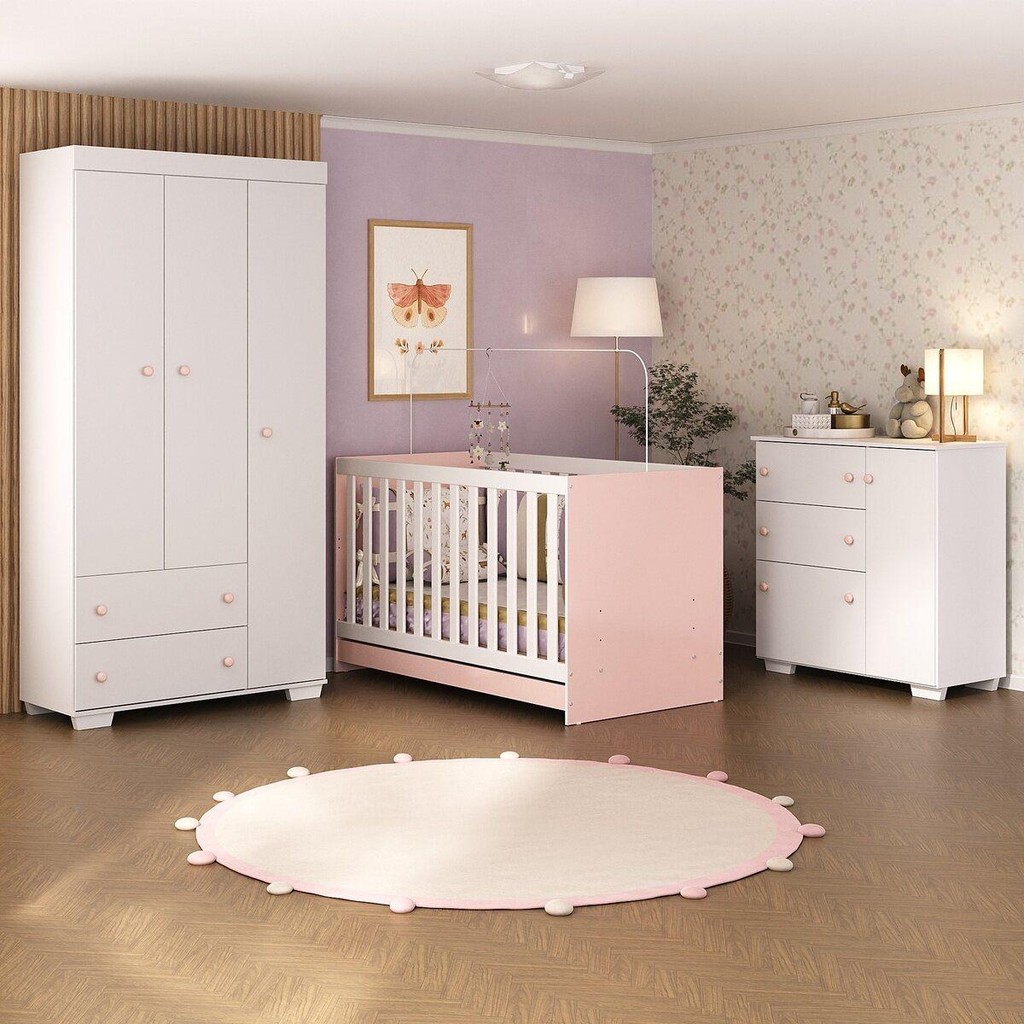 Quarto Infantil Completo Algodão Doce Multimóveis MP4252