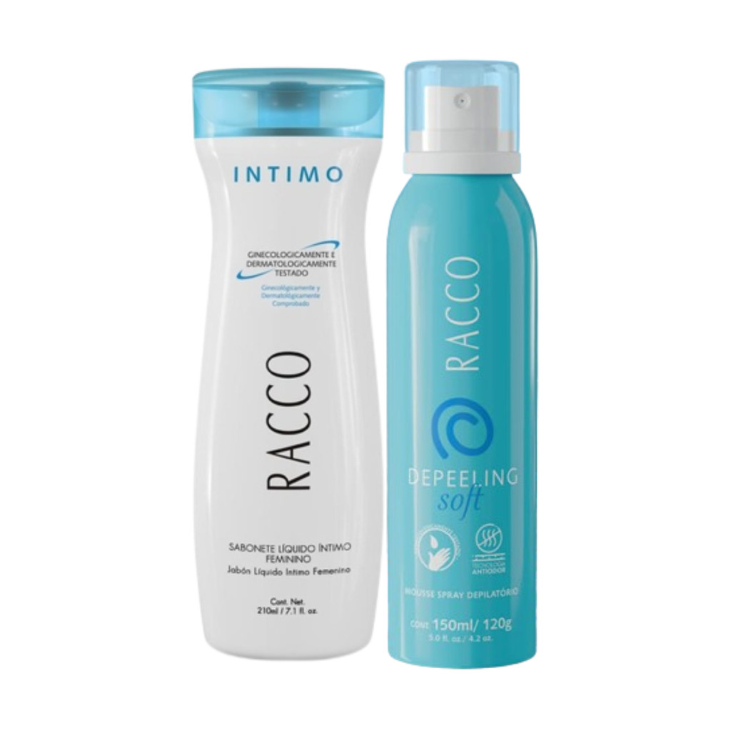 Kit Feminino Racco Depeeling Soft Antiodor Creme Depilação 150mL + Sabonete Líquido Íntimo Tradicional 210mL