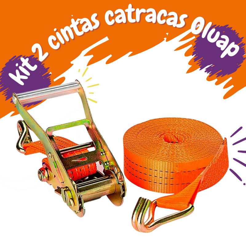 Kit 2 Cinta Catraca Amarração 800kg Caminhão Carretinha Moto JetSki