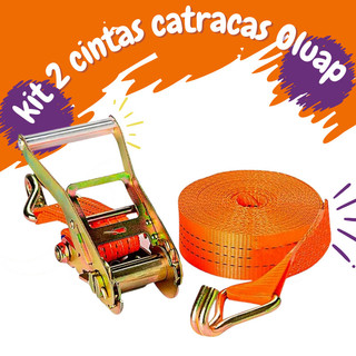 Kit 2 Cinta Catraca Amarração 800kg Caminhão Carretinha Moto JetSki