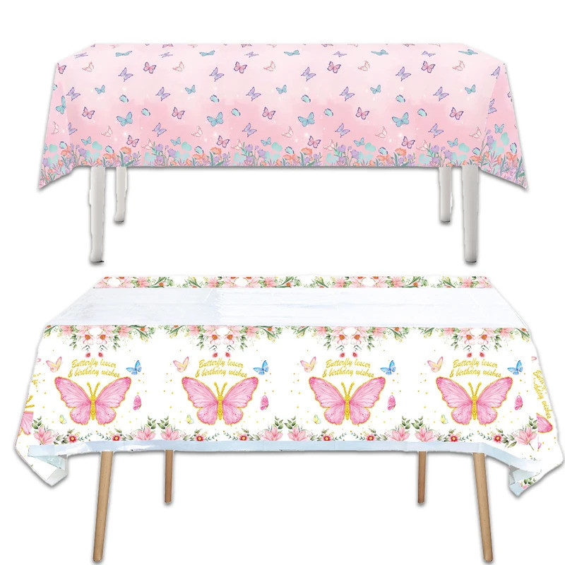 1 Pçs Rosa Borboleta Festa Toalha De Mesa Meninas Favor De Aniversário Plástico Capa Decoração Chá De Bebê Suprimentos D em Oferta na Shopee