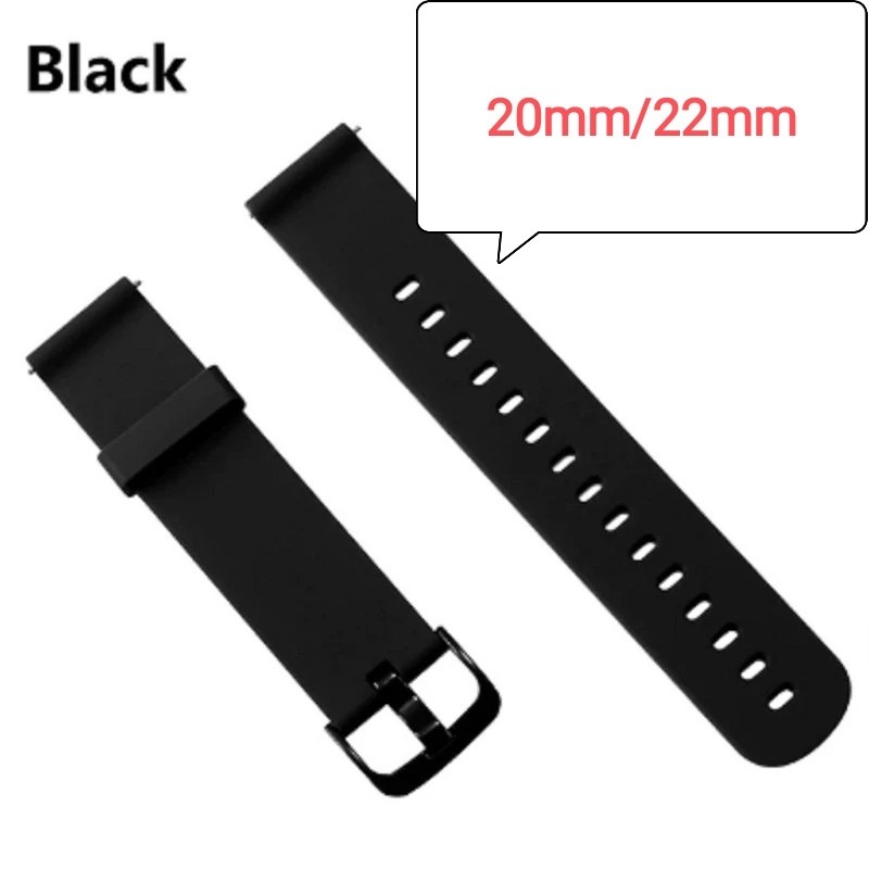 Pulseira 20mm - 22mm Silicone Esportiva Bip, Bip Lite, Bip S, Amazfit Gts, Amazfit Gtr 42mm, Galaxy 42mm em Oferta na Shopee