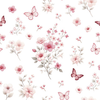 Tecido Tricoline Borboletas no Jardim Rosa, 50cm x 1,50mt em Oferta na Shopee
