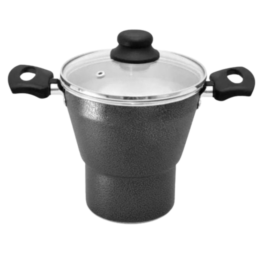 Panela Cuscuzeira Com Tampa de Vidro N14/N16/N18/N20 Em Alumínio Faz Cuscuz Nordestino Alimentos A Vapor
