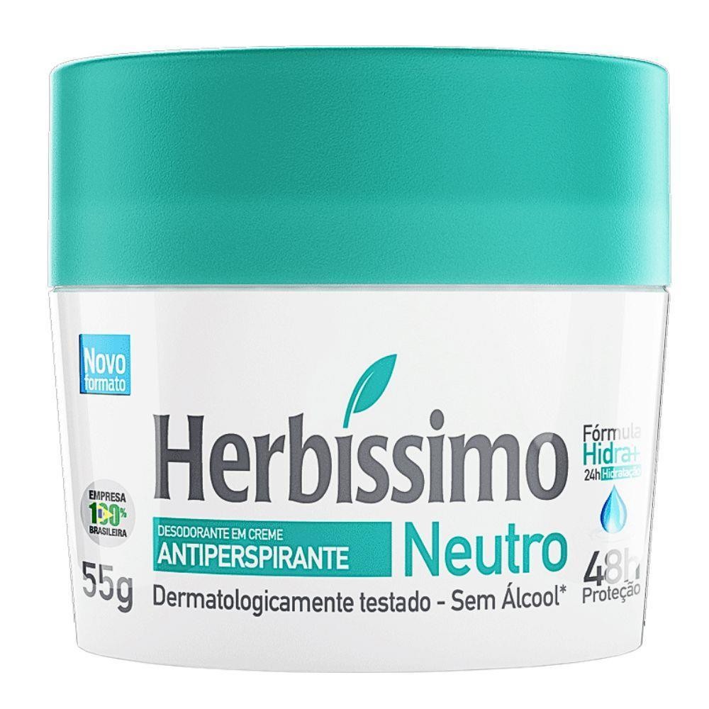 HERBÍSSIMO DESODORANTE CREME NEUTRO COM 55G em Oferta na Shopee
