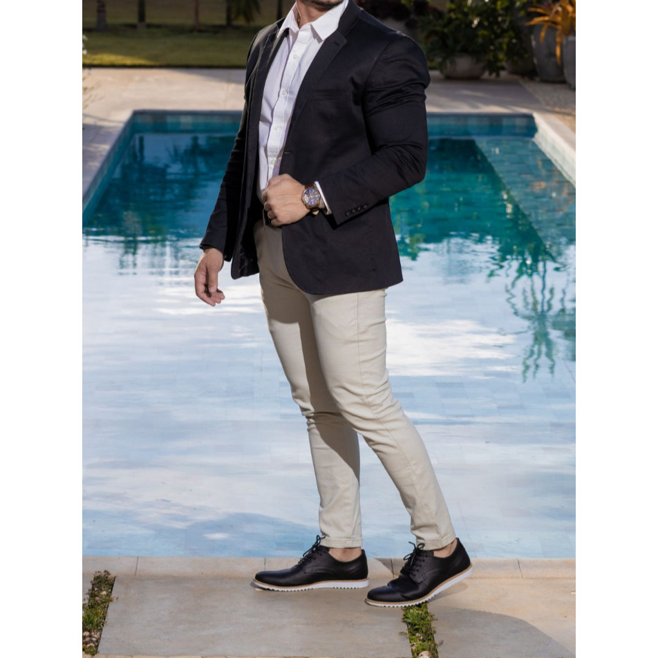 Oxford Masculino Sapato Masculino formal e casual sola de borracha branca